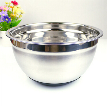 Flat Base Mirror Finish Stainless Steel Mixing Prep Bowl Kitchen Set