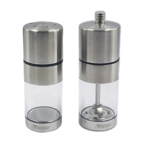 Bottiglia in acciaio inox Arcylic macinapepe macinino sale manuale Cruet Cook strumento EB-SP82