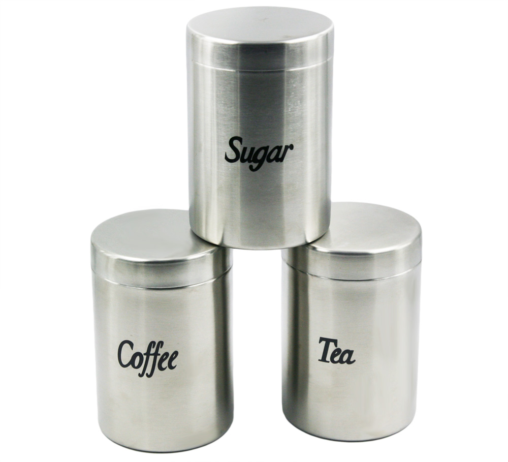 Stainless Steel Canister Coffee Tea Sugar Container set EB-MF020