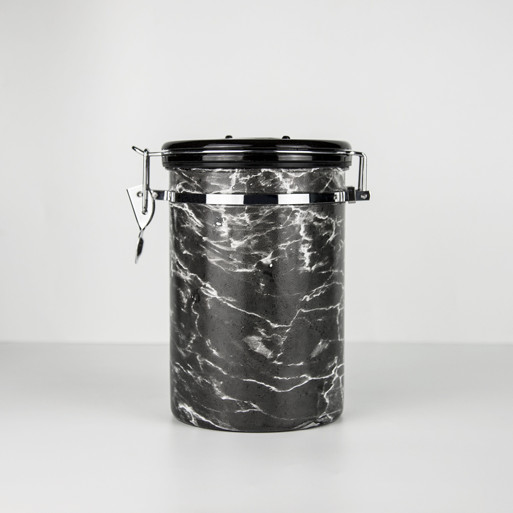 Stainless Steel Marble Grain Coffee Canister