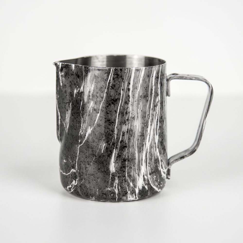 Edelstahl-Marmorkorn-Milch-Rahmtopf, der Kannenbecher aufschäumt