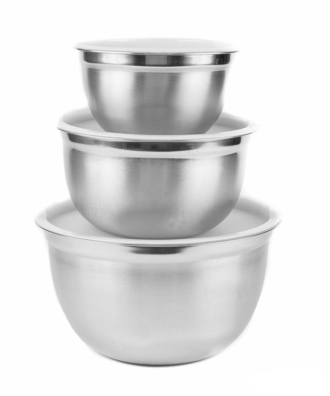 Stainless Steel Mixing Bowls with Lids Set of 3