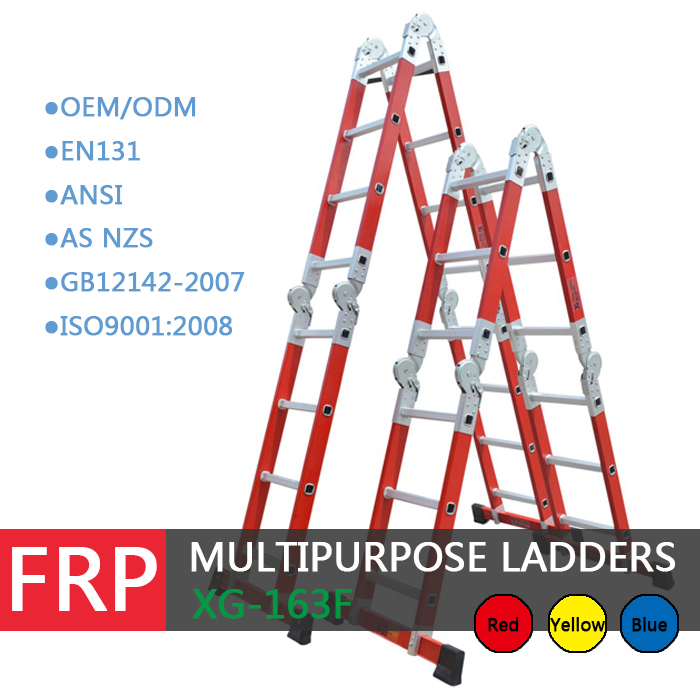 Xingon heavy duty multi purpose folding step ladder fiberglass EN131