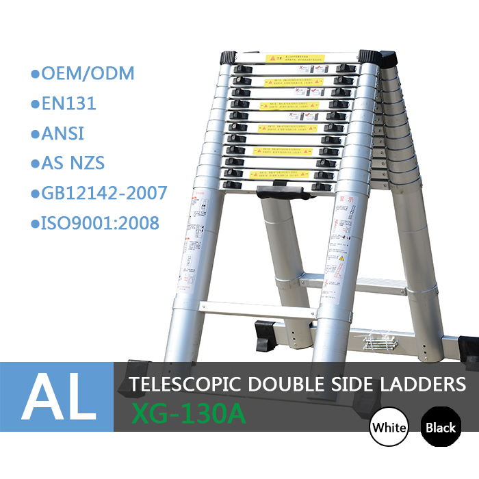 Escalera lateral doble telescópica de xingon (todo el aluminio) con EN131
