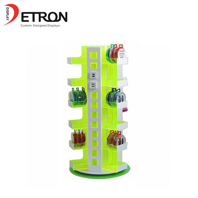 data cable rotating display stand