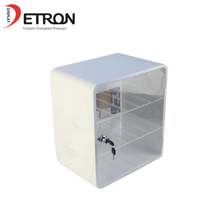 Vitrina de encimera de acrílico de 3 niveles con cerradura
