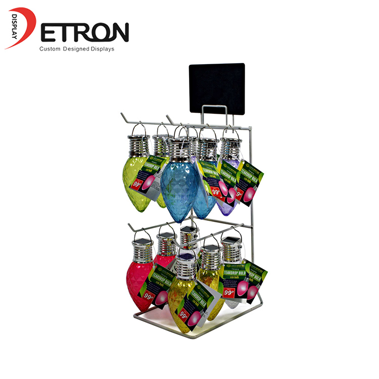 4 Haken Metalldraht Glühlampenzähler Displayständer mit Header für Supermarkt