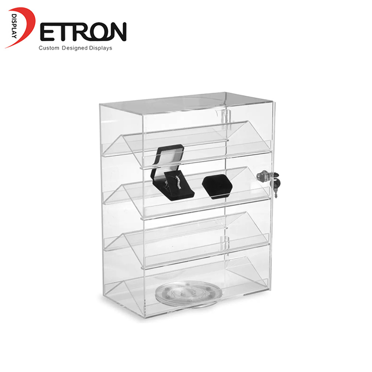 ネックレス用4層両面回転透明アクリルディスプレイスタンド