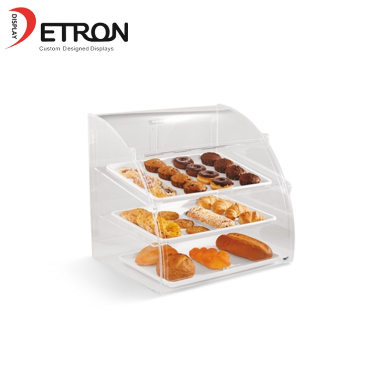 Acryl Bäckerei Display Box 3-stufige Acryl Brot Display Schaufenster Porzellan gemacht