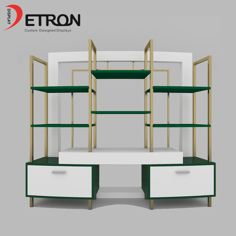 Espositore cosmetico per la vendita al dettaglio di cosmetici in legno di design attraente OEM