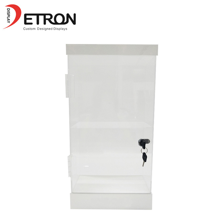 China factory customized 2 tier clear acrylic whiskey bottle liquor display case with locked