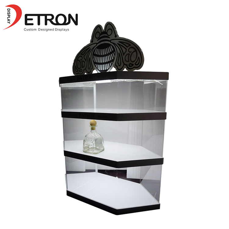 China factory customized clear acrylic wine bottle glorifier display case cabinet with light