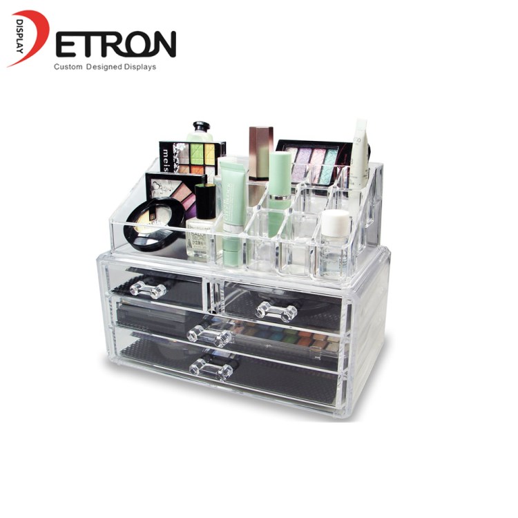 China made cosmetic mac display stand acrylic cosmetic countertop display organizer