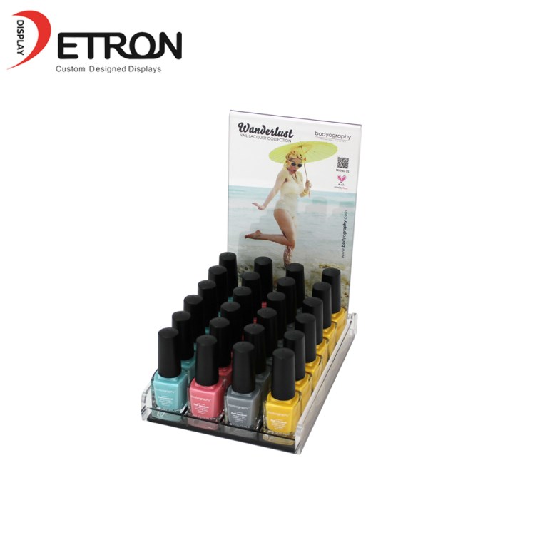 China stellte Nagellack-Ausstellungsstand kosmetischen Countertop-Schaukasten whosale her