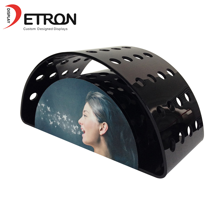 China Hersteller Einzelhandelsgeschäft e Zigarette Halbkreis Countertop Acryl Display Rack