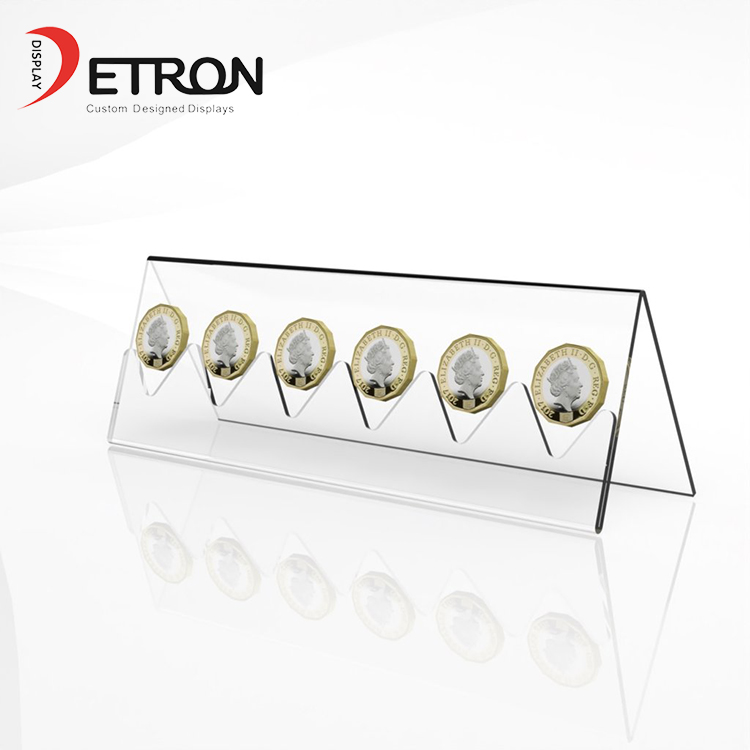 カスタマイズされた6つの硬貨のゆとりのアクリルのカウンタートップの小さい陳列台