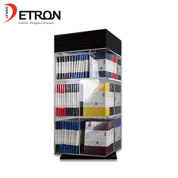 Soporte de exhibición giratorio de acrílico modificado para requisitos particulares de la encimera del OEM para el cuaderno