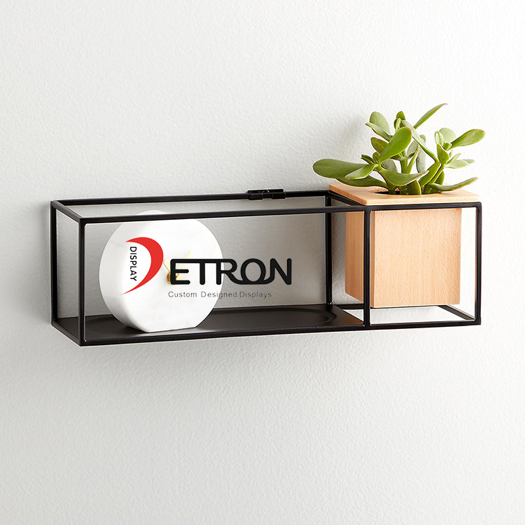 Op maat versierd metalen kubus wand display planken voor potplanten