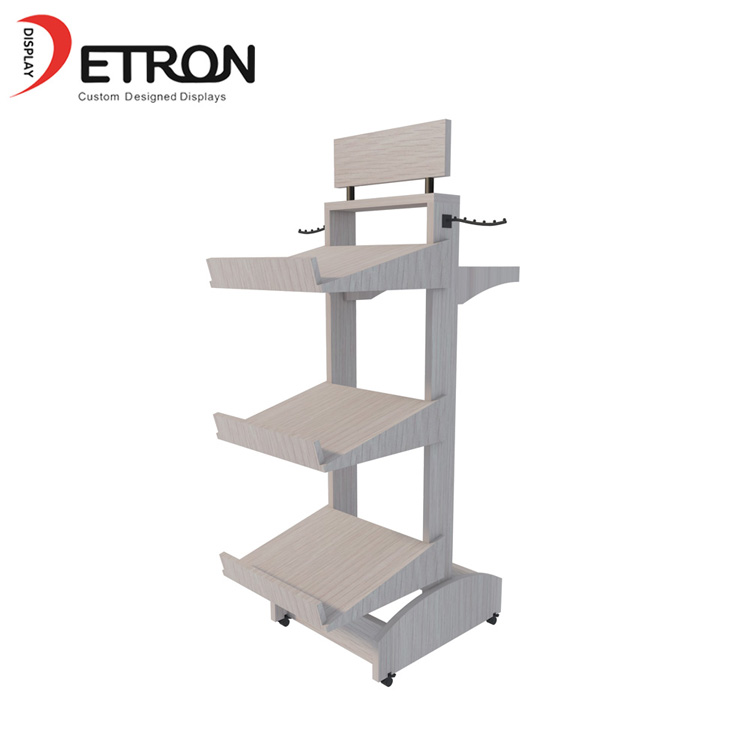 定制的双面木地板T恤展示架
