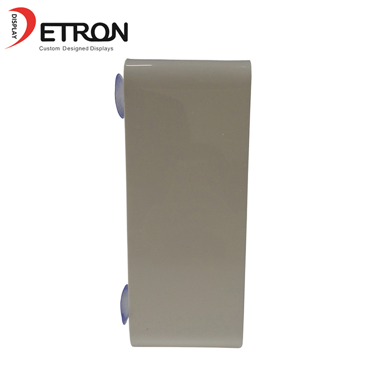 Customized screen printing logo suction cup wall mount acrylic wine bottle display stand