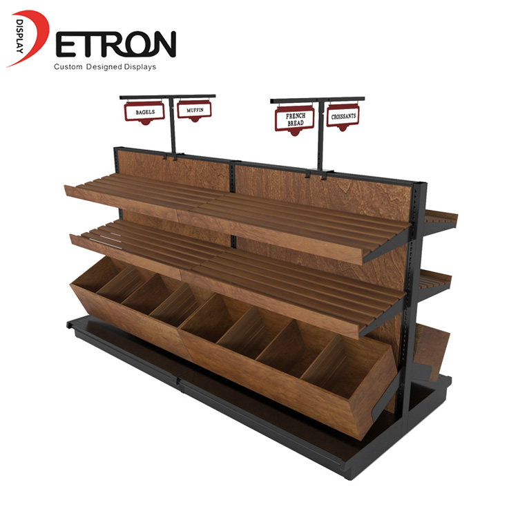 Accesorio de exhibición de panadería de dos lados personalizado para pan