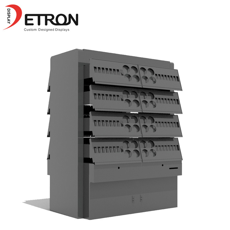 Двухсторонний деревянный счетчик дисплея макияжа для розничного магазина