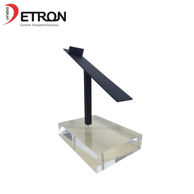 Durable acrylic base metal retail single shoe display rack