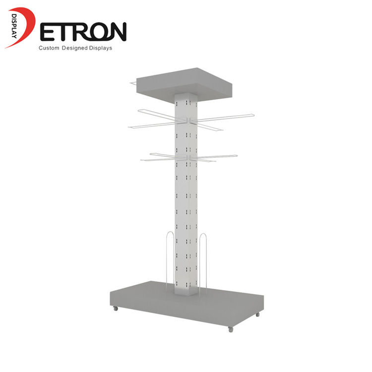 Durable metal flooring handbag store display fixture with hook