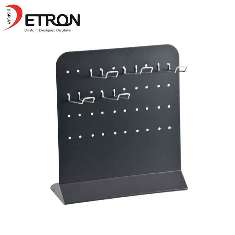 Espositore da banco in acrilico nero diretto da fabbrica con gancio in metallo