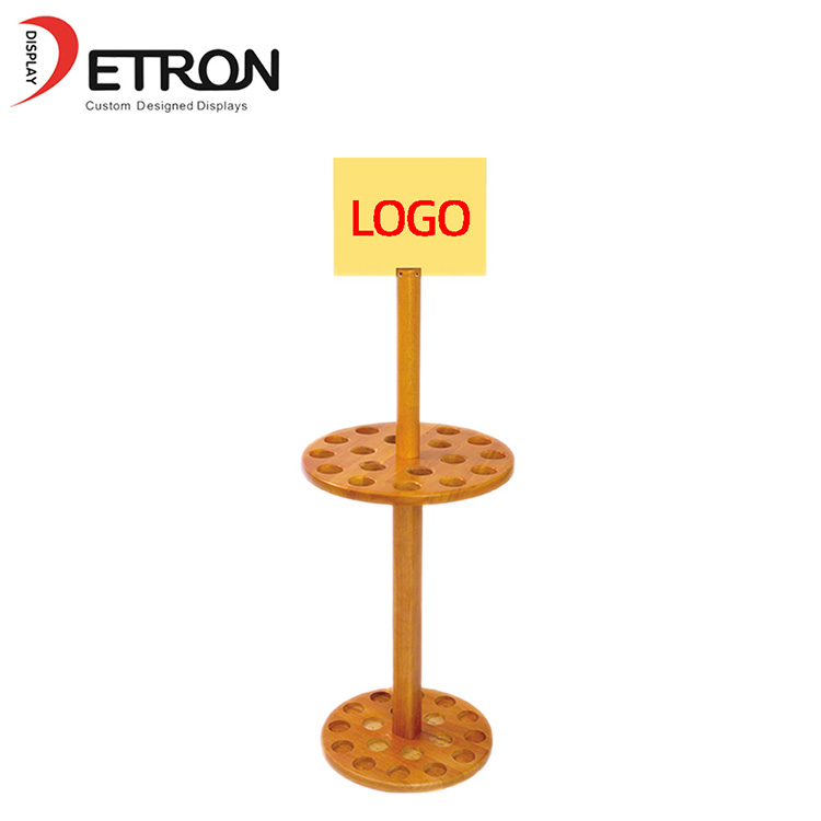 MDF wooden flooring umbrella display shelves with hanging