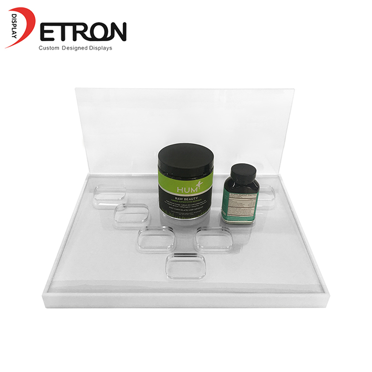 OEM设计POP白色亚克力化妆品化妆柜台展示
