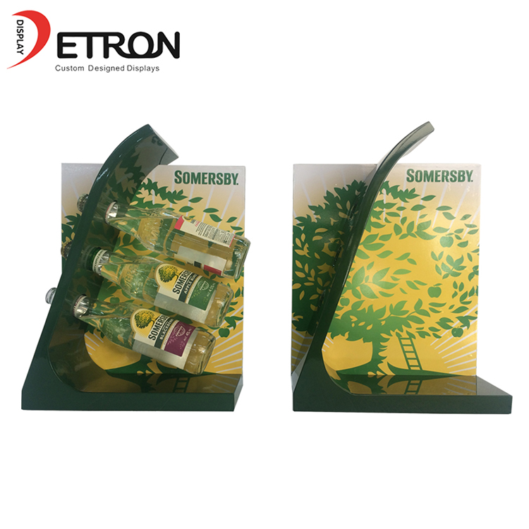 OEM/ODM customized wooden countertop wine beer bottle display stand