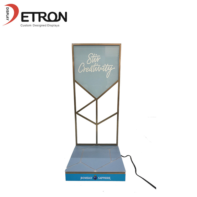 OEM afdrukken logo acryl whiskyfles glorifier displaystandaard met led-licht