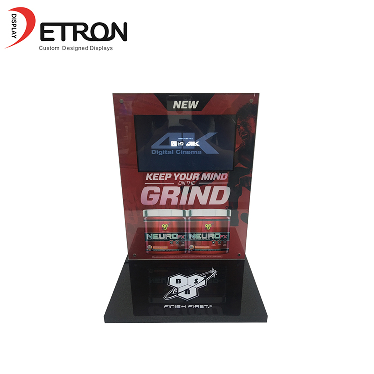 Einzelhandelsgeschäft kundenspezifischer Acryltabellen-Ausstellungsstand mit lcd-Bildschirm