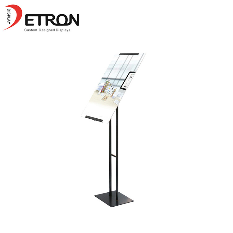 Espositore per poster pubblicitario personalizzato per pavimenti in metallo al dettaglio