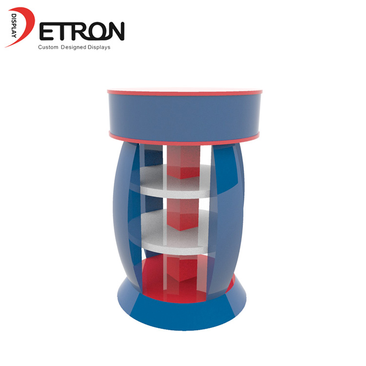 Round flooring customized wooden shower gel display shelves for supermarket