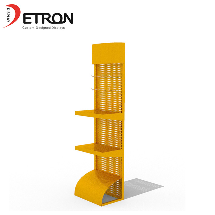 슈퍼마켓 2 개의 층 금속 마루 slatwall 건전지 걸이를 가진 거는 전시 정착물