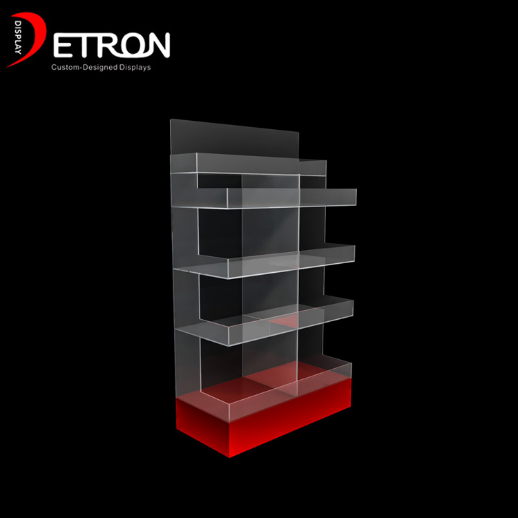 Vitrine de jouet acrylique de plancher de supermarché 4 niveaux