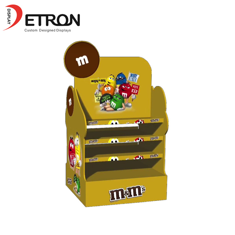 スーパーマーケットのOEMデザイン4層木製チョコレートディスプレイラック