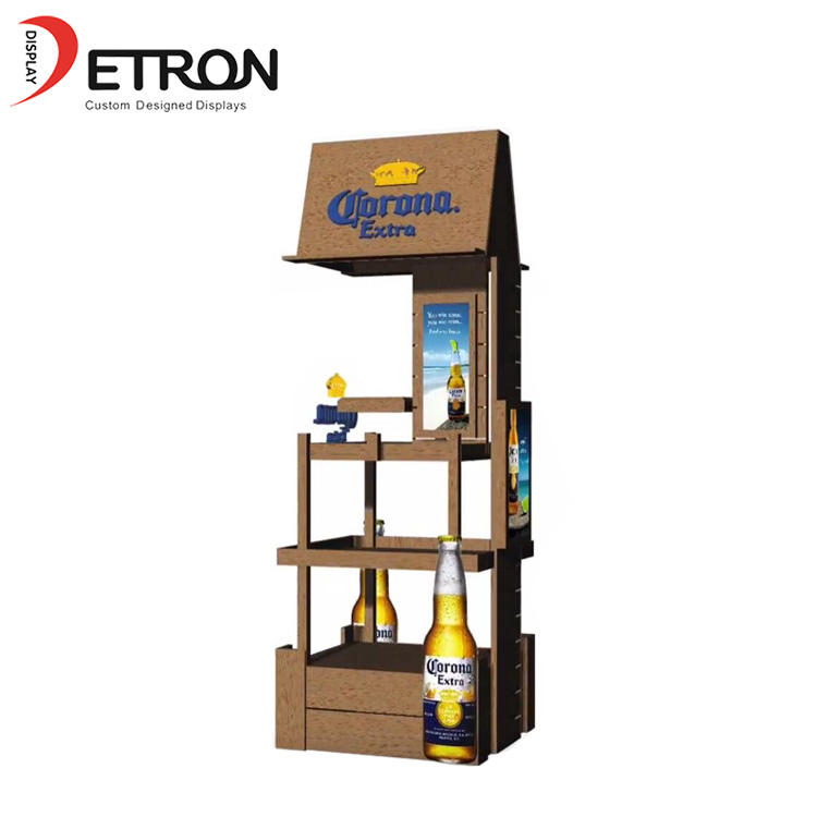 맥주에 대 한 슈퍼마켓 OEM 나무 바닥 소매 진열대