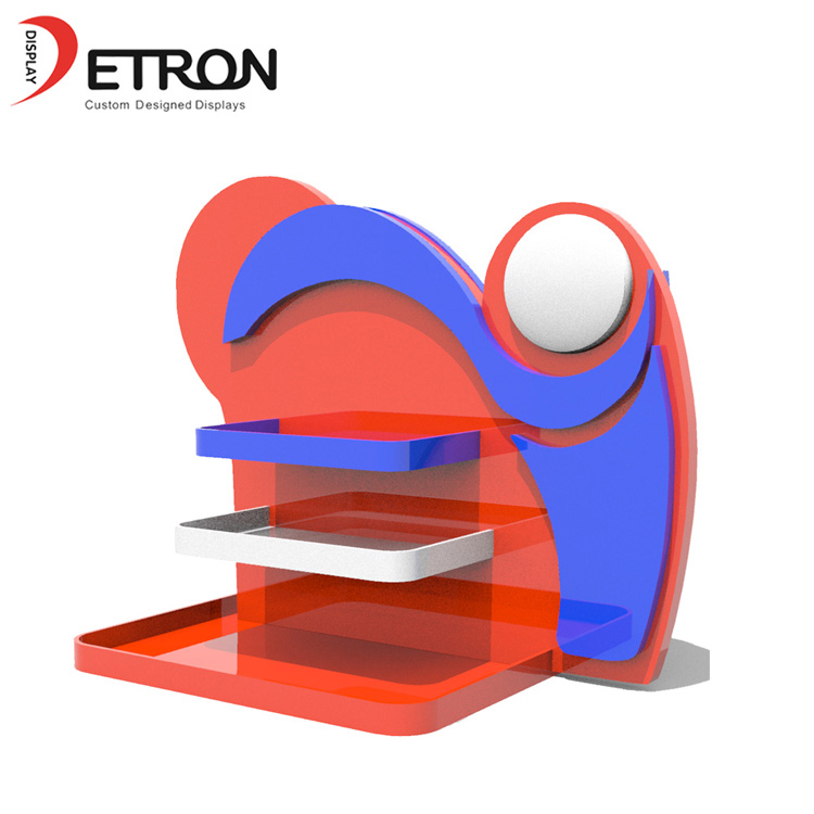 Supermarkt doppelseitige Arbeitsplatte Acryl Display Ständer Tablett für Kekse