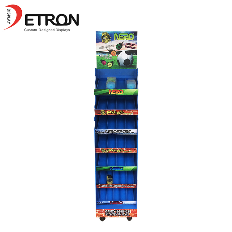 Supermarket flooring customized mini ball pvc display rack
