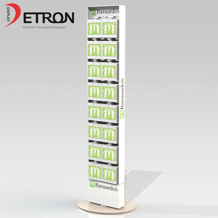 Drehbarer Verkaufsständer für Supermarktböden mit Haken für Geschenktüte