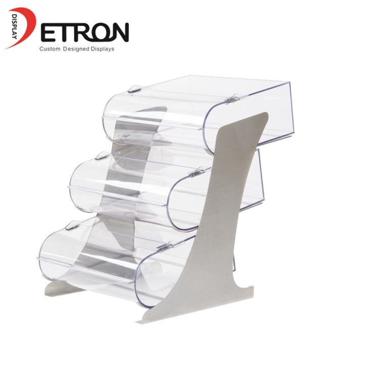 Supermarktsector 3 tier acryl snoep display snoep display stand china gemaakt