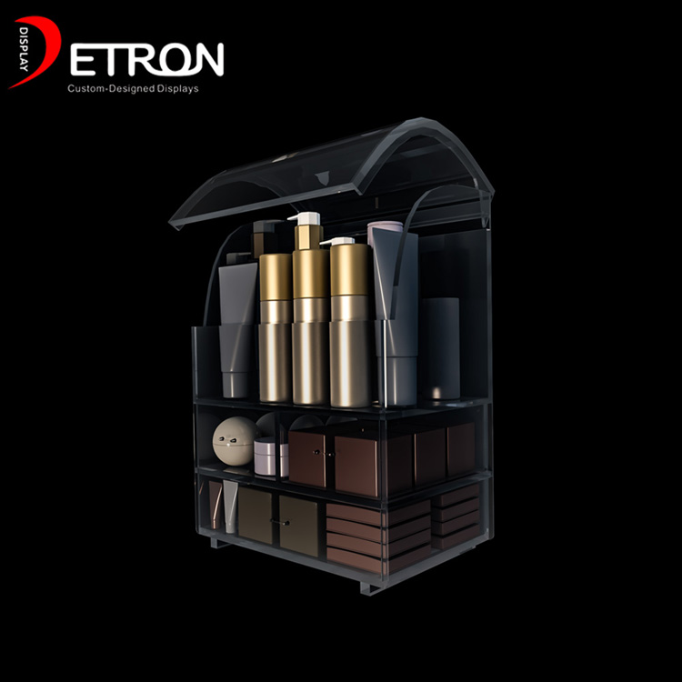 Atacado três gaveta organizador de maquiagem cosméticos de acrílico transparente