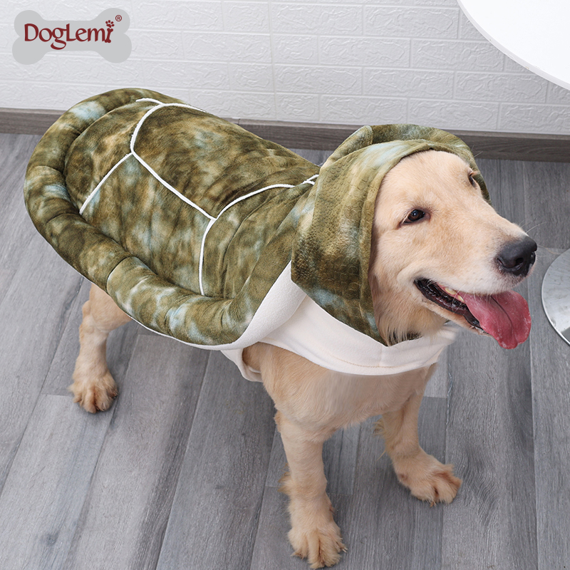 2 in One Functional Pet Costume Clothes Dog Winter Donut Bed Turtle Design Coat and Bedding
