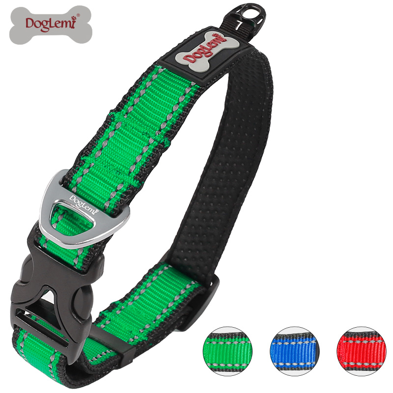 Comfortable reflective dog collar