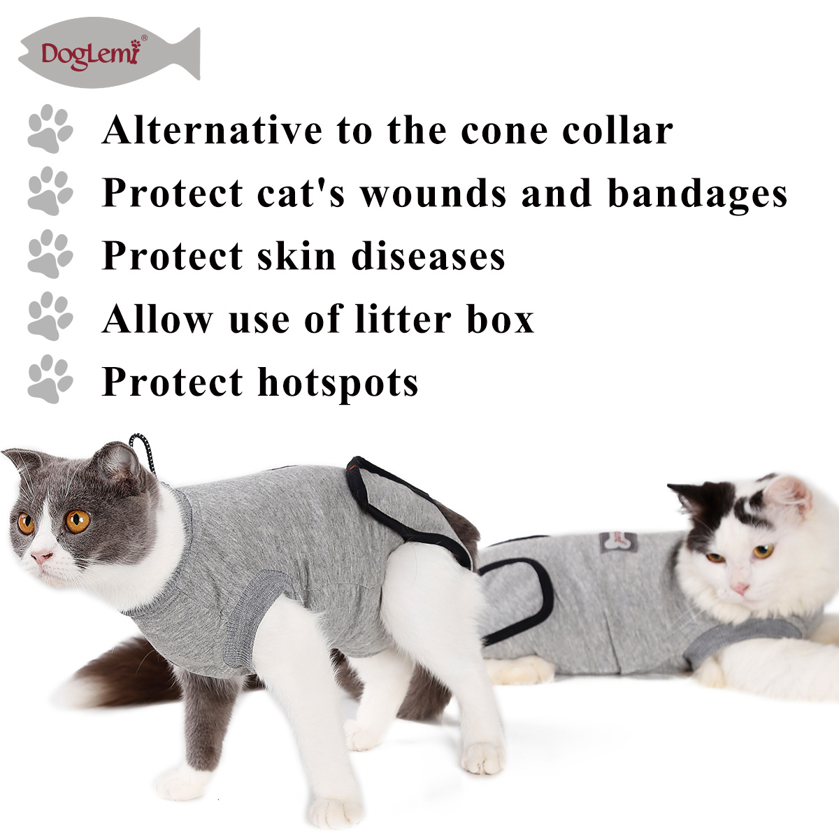 Traje de gato de recuperación de cirugía