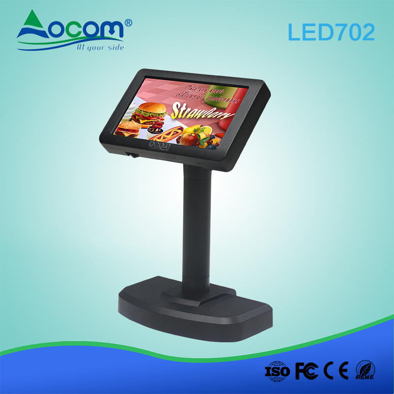 (LED702)7 inch supermarket VGA led customer  pole pos display