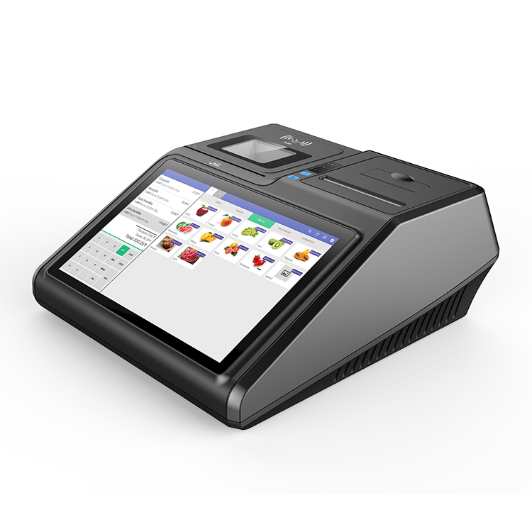 (POS-M101-W) 10,1-Zoll-Windows 10 Pro-System Touchscreen-POS-Terminal mit 80-mm-Drucker, LCD-Display MSR RFID 2D-Scanner Batterieoptionen